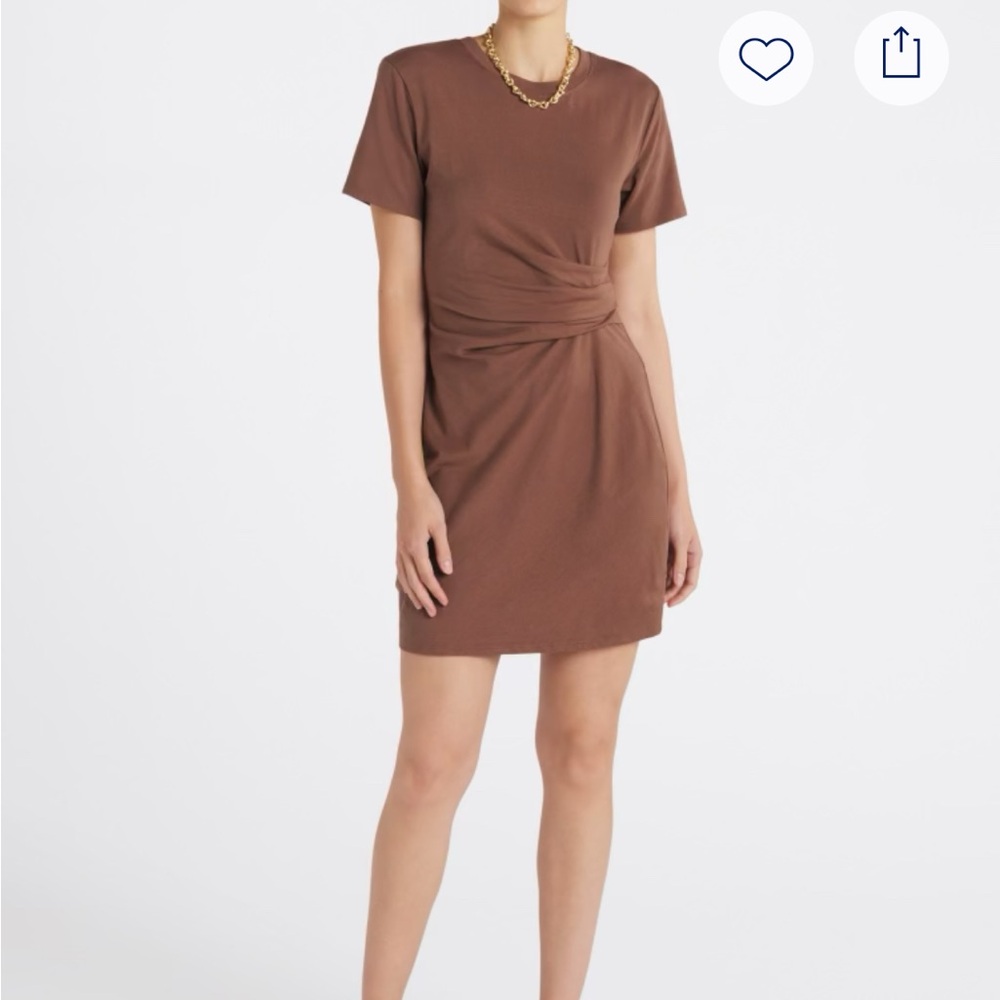 Brown Short Sleeve T-shirt Dress